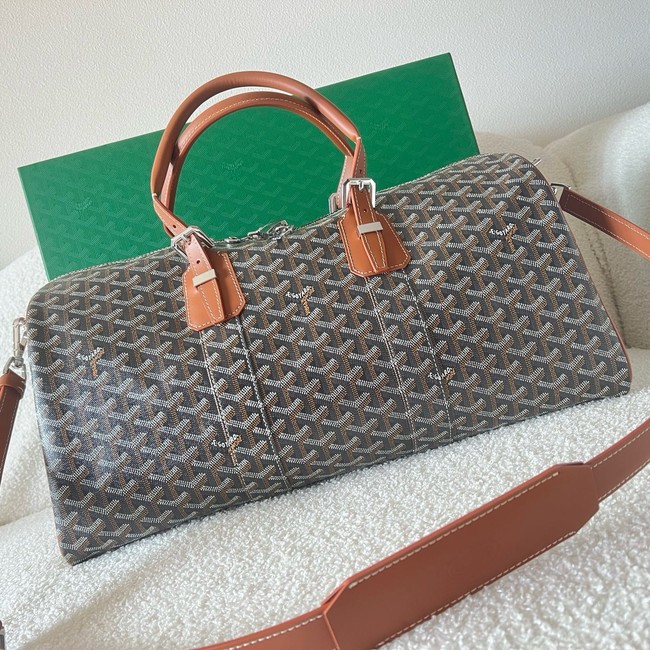 Goyard Calfskin Leather Travel Bag 55699 brown