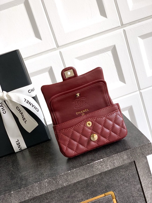 Chanel Classic Mini Bag with hook AP4760 burgundy
