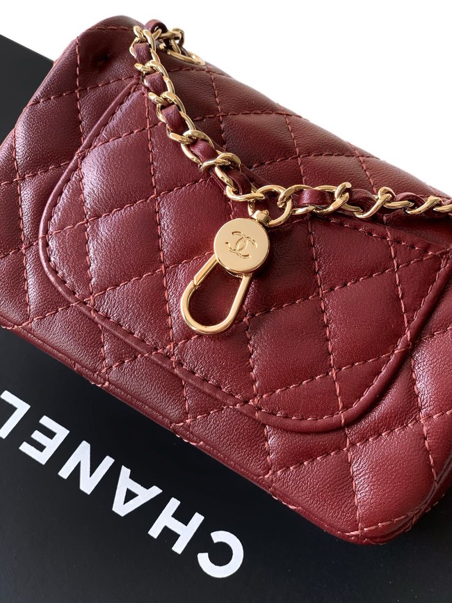 Chanel Classic Mini Bag with hook AP4760 burgundy