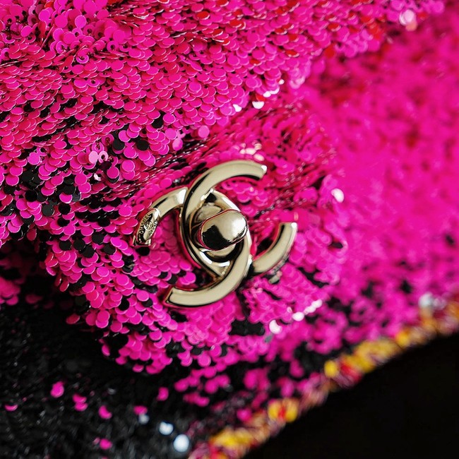Chanel Fringed Sequins Flap Bag 24P 0888 pink