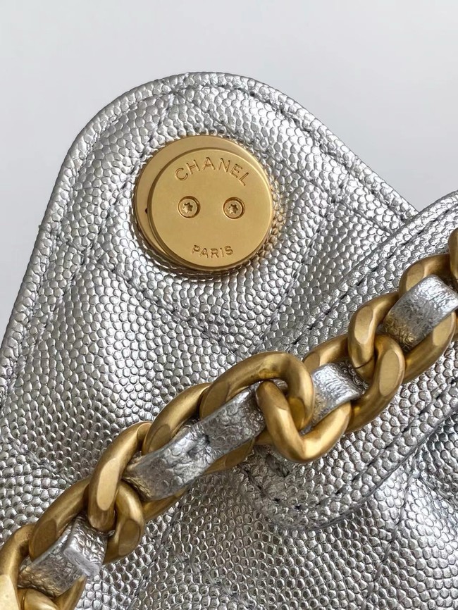 Chanel Grained Calfskin HOBO BAG AS5311 Silver