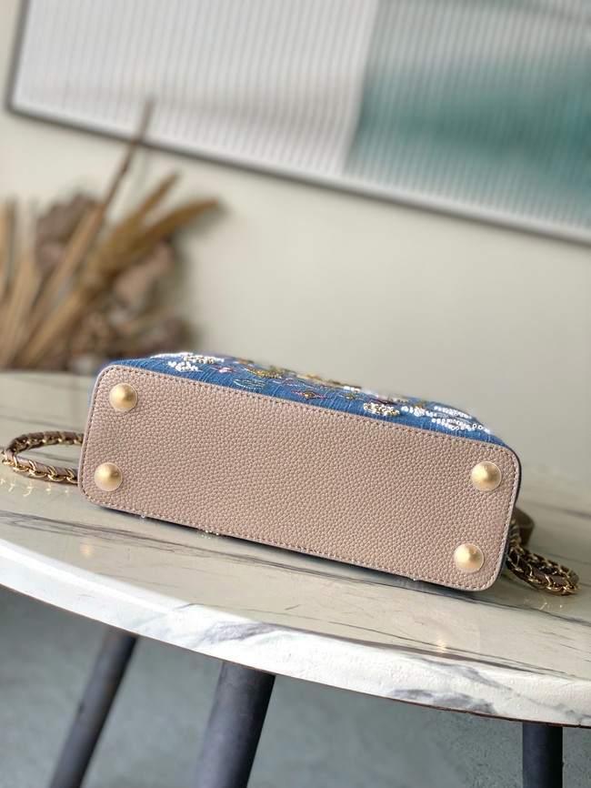 Louis Vuitton Capucines BB M12947 gray&Denim Blue