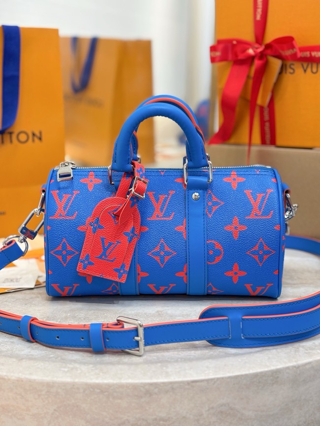 Louis Vuitton Keepall Bandouliere 25 M14989 Blu&Red