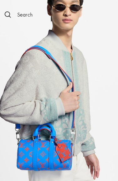 Louis Vuitton Keepall Bandouliere 25 M14989 Blu&Red