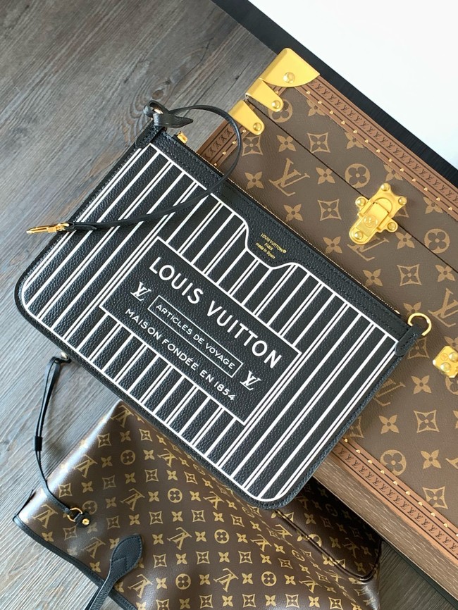 Louis Vuitton Neverfull Bandouliere Inside Out MM M12257 black