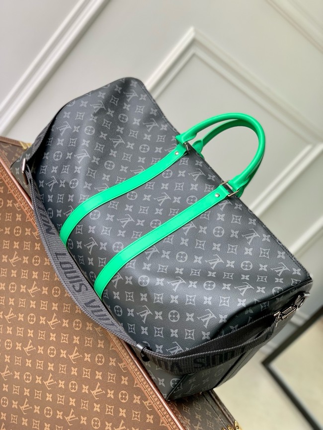 Louis Vuitton Keepall Bandouliere 55 M40605 black&green