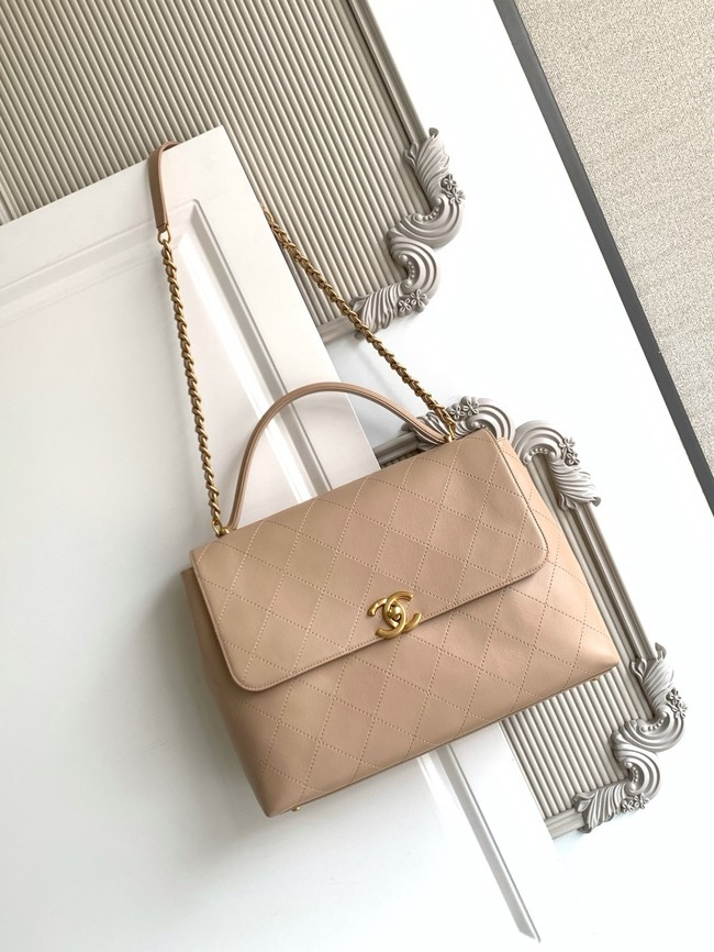 Chanel MAXI FLAP BAG WITH TOP HANDLE AS5543 Apricot