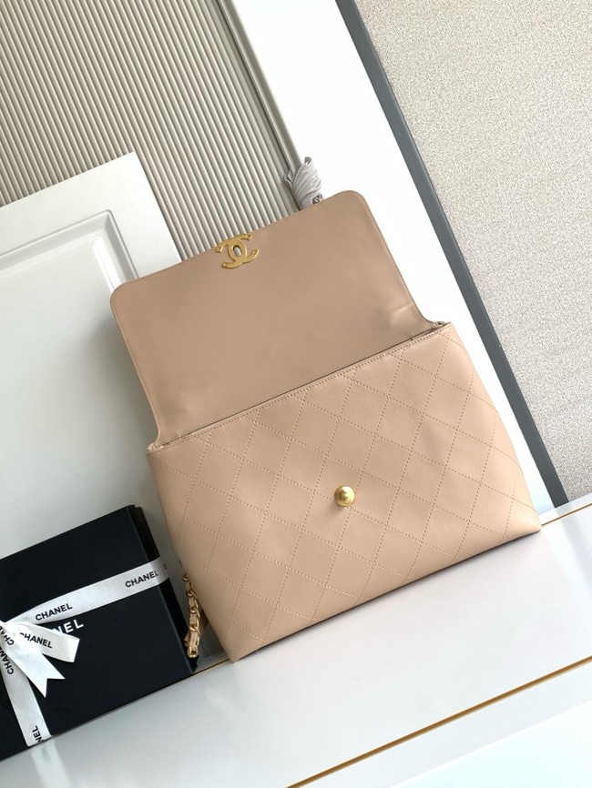 Chanel MAXI FLAP BAG WITH TOP HANDLE AS5543 Apricot