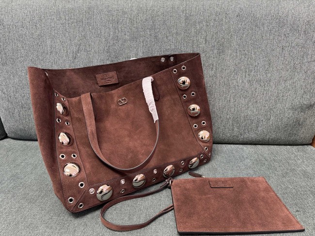 VALENTINO VLOGO velvet Shoulder Bag 3177 brown