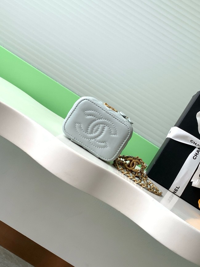 CHANEL Lambskin Small Vanity with Chain AP3941 Light blue