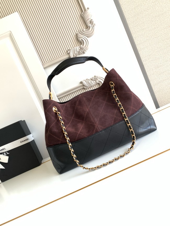 CHANEL Shopping Bag AS5434 black&burgundy