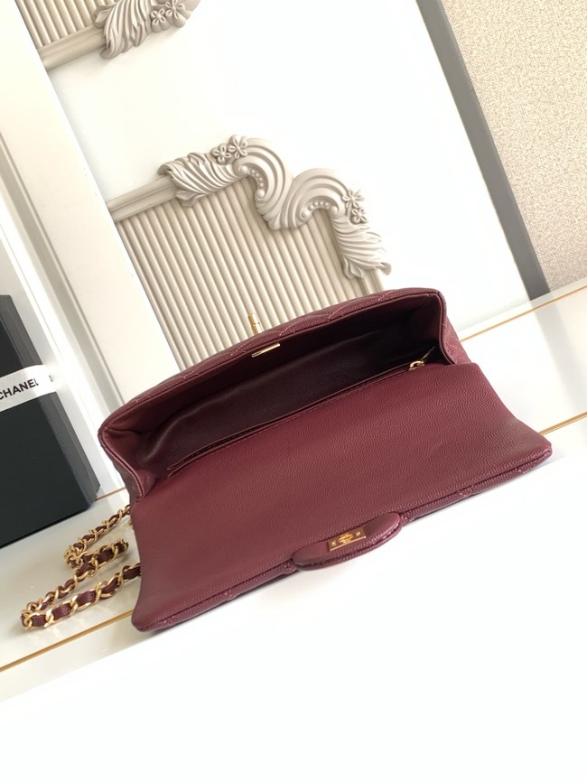 CHANEL Mini Flap Bag with Top Handle AS5702 burgundy