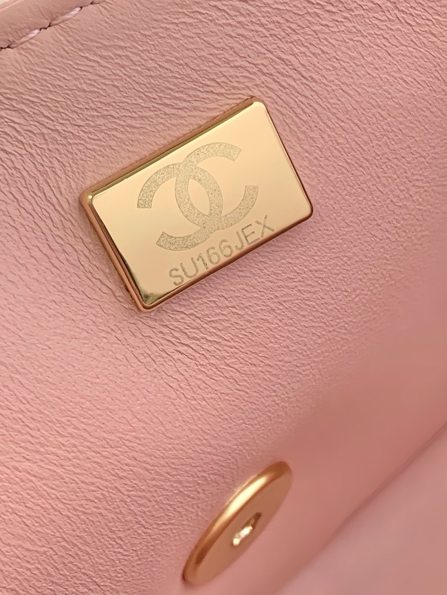 CHANEL Mini Flap Bag with Top Handle AS5702 pink