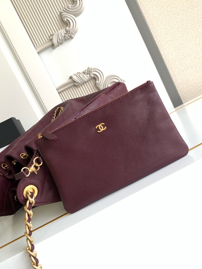 CHANEL 25 Medium Handbag AS5311 burgundy