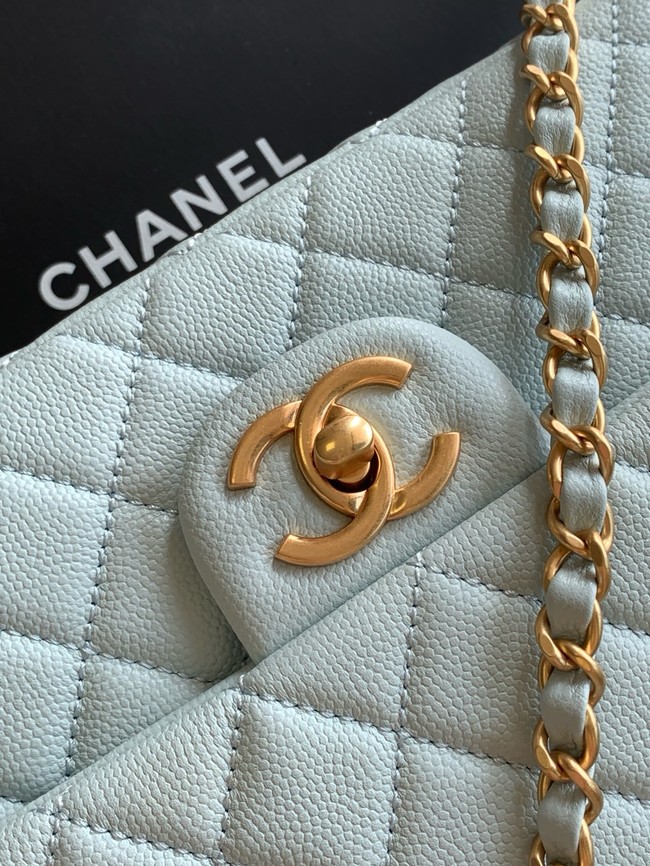 CHANEL Mini Flap Bag with Top Handle AS5702 light blue
