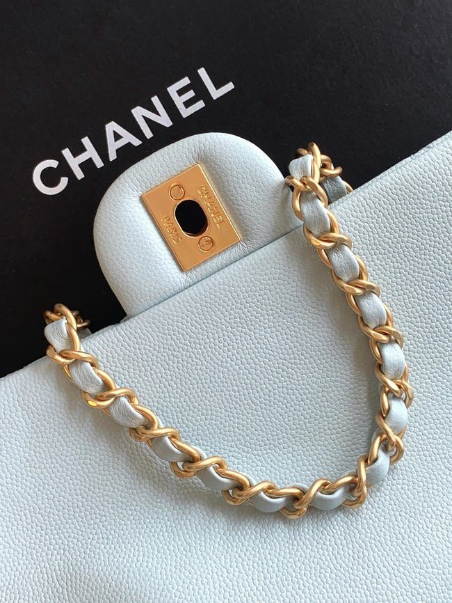 CHANEL Mini Flap Bag with Top Handle AS5702 light blue
