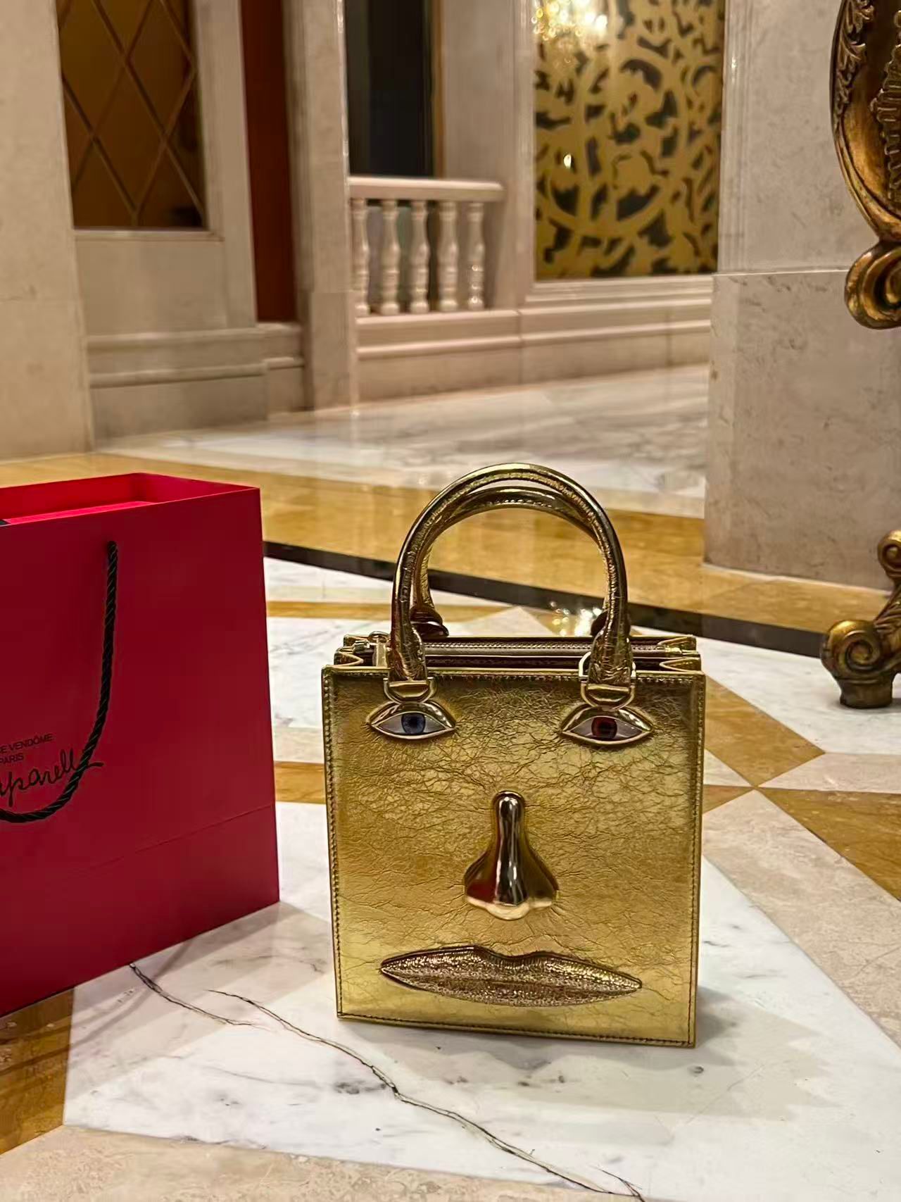 New Schiaparelli bags Original leather 50102 Gold