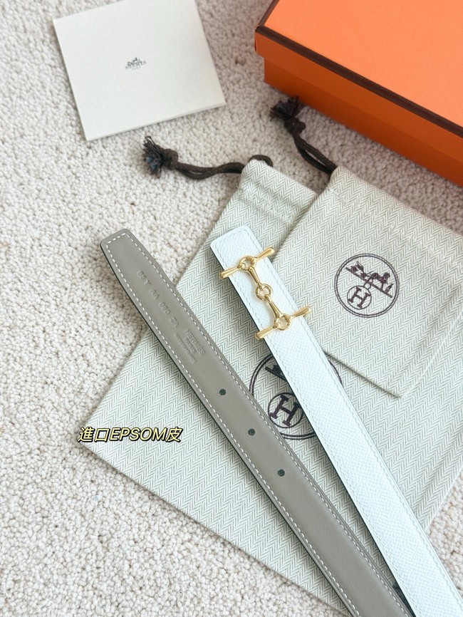 Hermes Swift & Epsom calfskin double-sided leather belt 65985