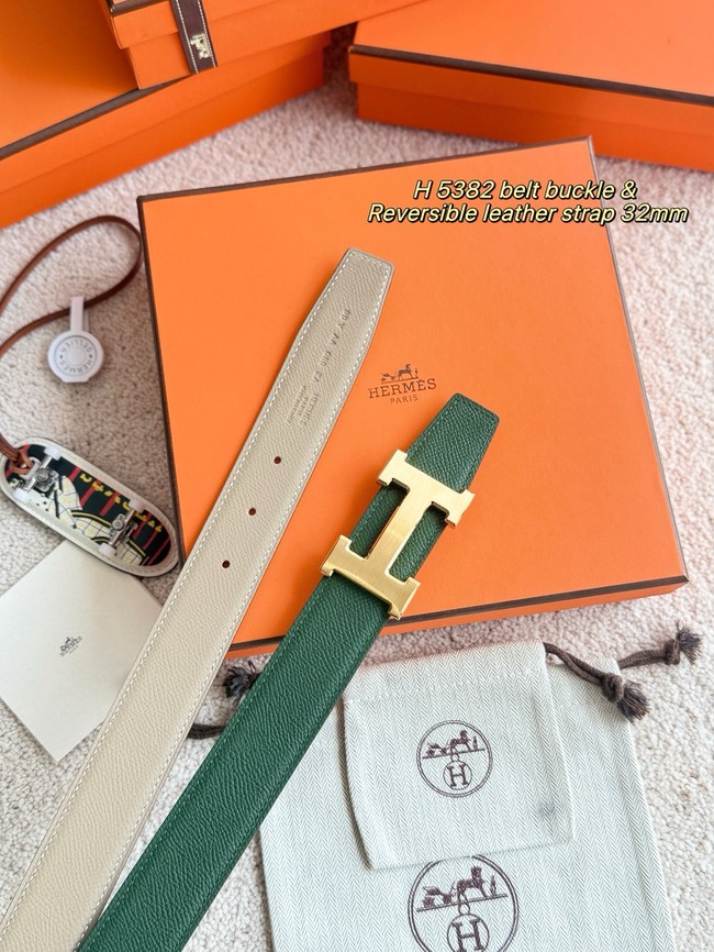 Hermes Epsom calfskin double-sided leather belt 66002