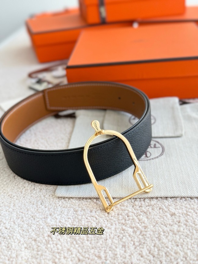 Hermes Epsom calfskin double-sided leather belt 66011
