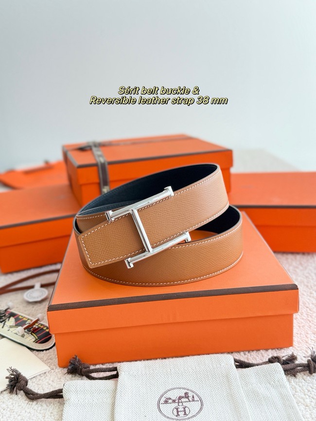 Hermes Epsom calfskin double-sided leather belt 66017