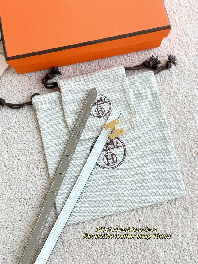 Hermes Swift & Epsom calfskin double-sided leather belt 66022