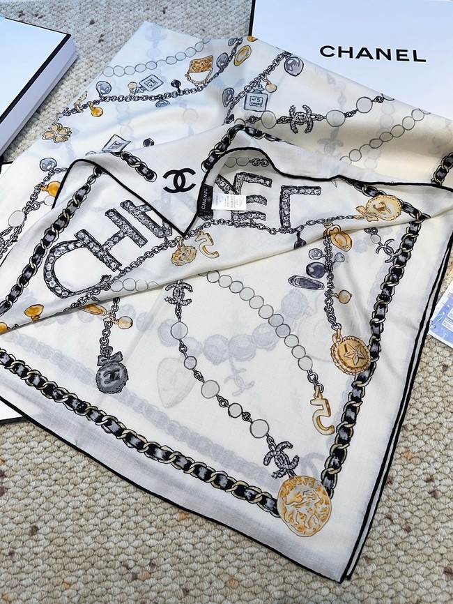 Chanel Square Scarf Silk Jacquard XT267