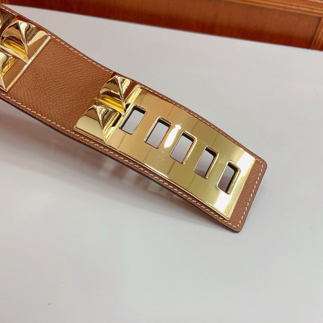 Hermes Epsom calfskin leather belt 66055 brown