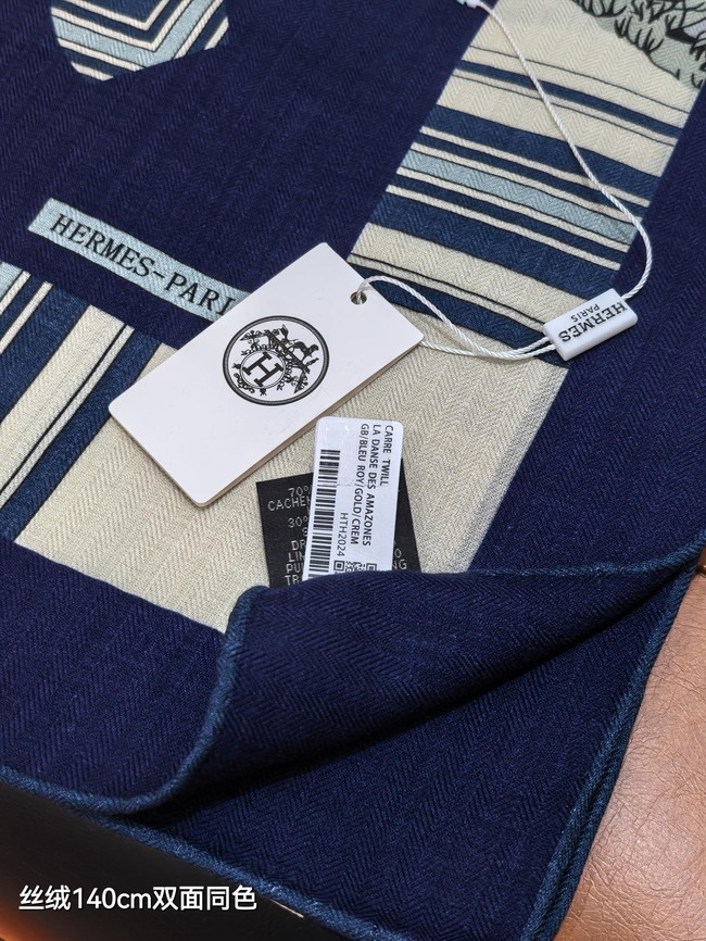 Hermes Shawl Cashmere and Silk Jacquard KY110