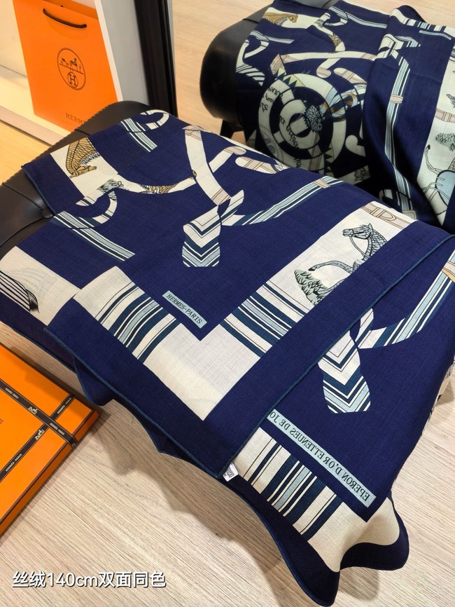 Hermes Shawl Cashmere and Silk Jacquard KY110