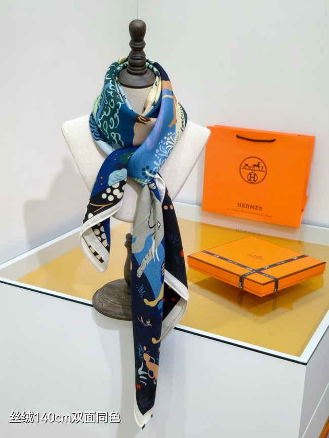 Hermes Shawl Cashmere and Silk Jacquard KY129