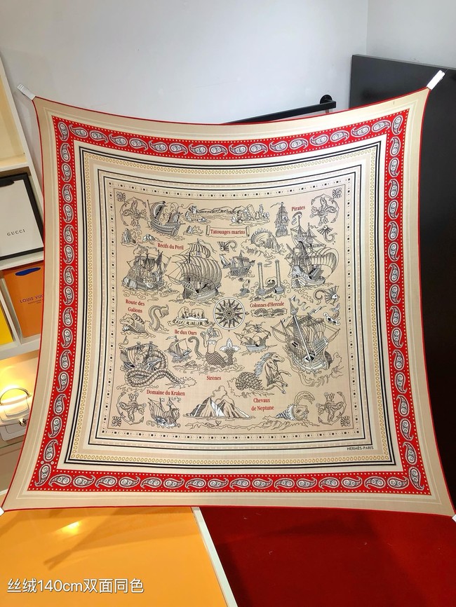 Hermes Shawl Cashmere and Silk Jacquard KY130