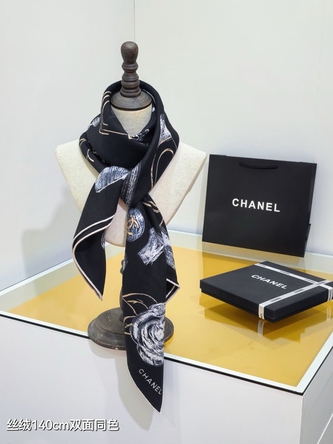 Chanel Square Scarf Silk Jacquard KY141