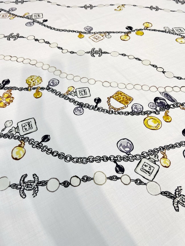 Chanel Square Scarf Silk Twill KY187