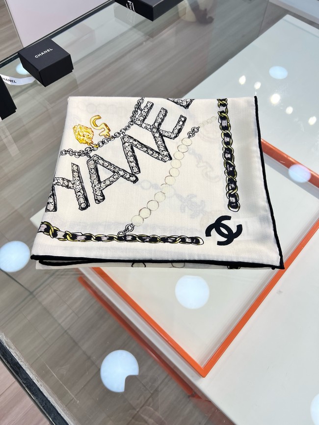 Chanel Square Scarf Silk Twill KY187
