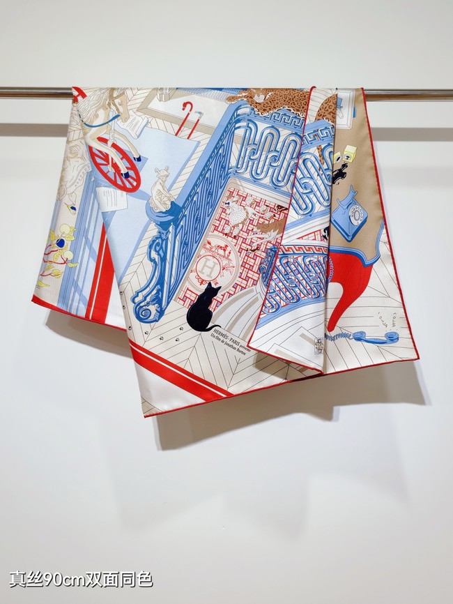 Hermes 90 Square Scarf Silk Twill KY164