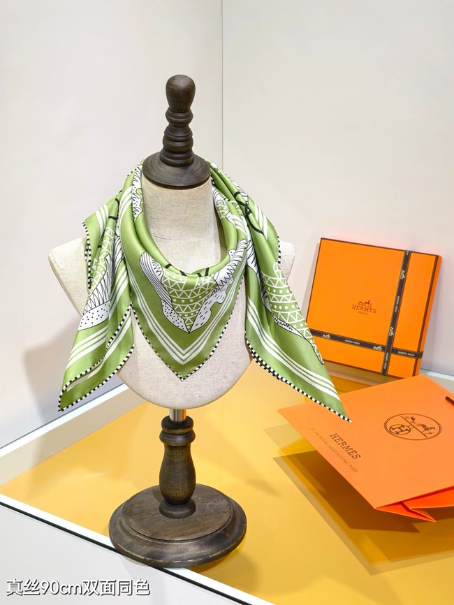 Hermes 90 Square Scarf Silk Twill KY168