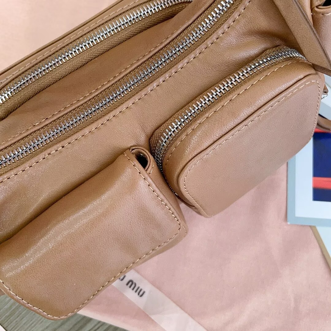 MIU MIU Original Leather Top Handle Bag 5BC146 Brown