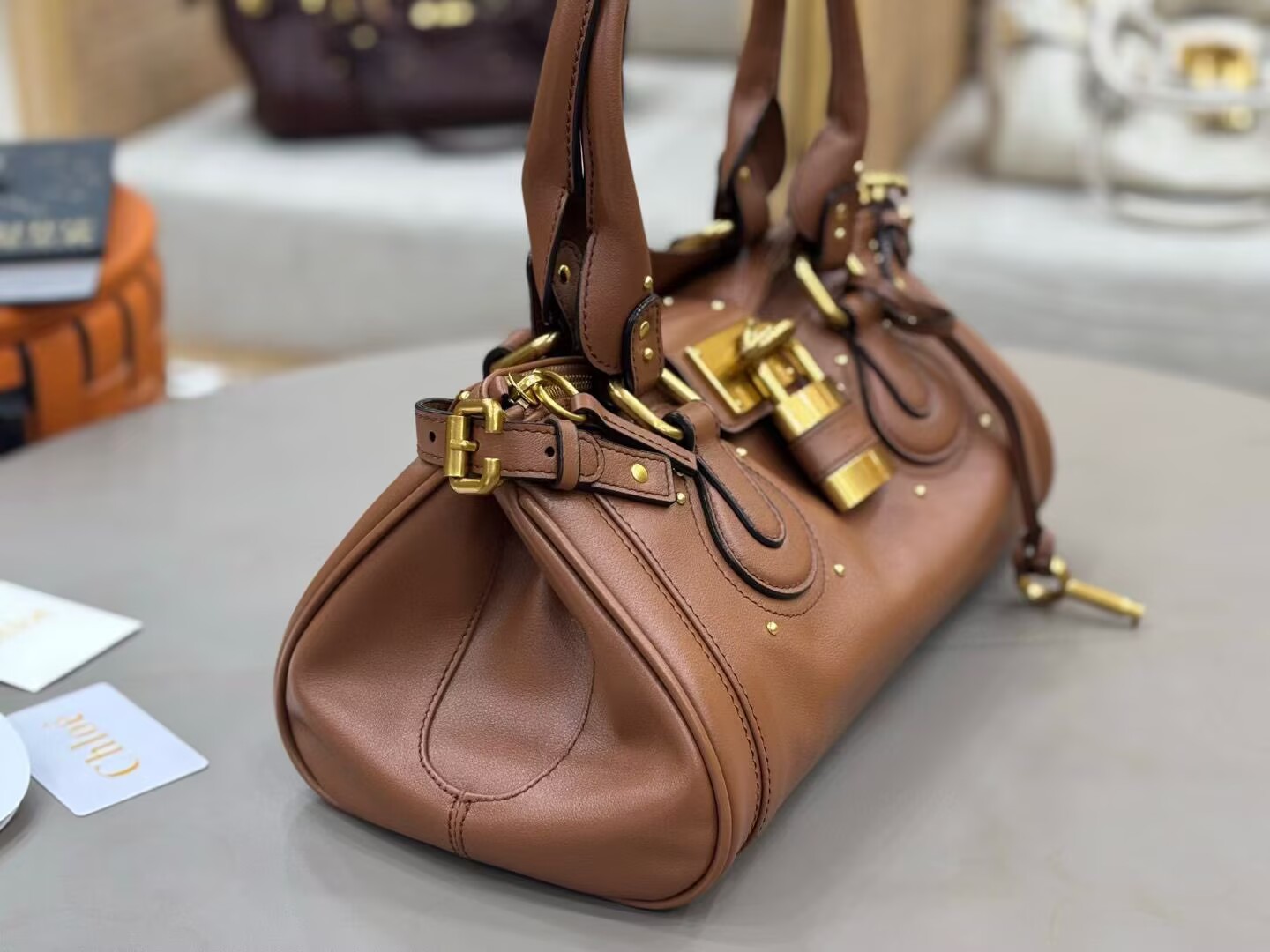 Chloe Original Leather Handle Bag C63202 Brown