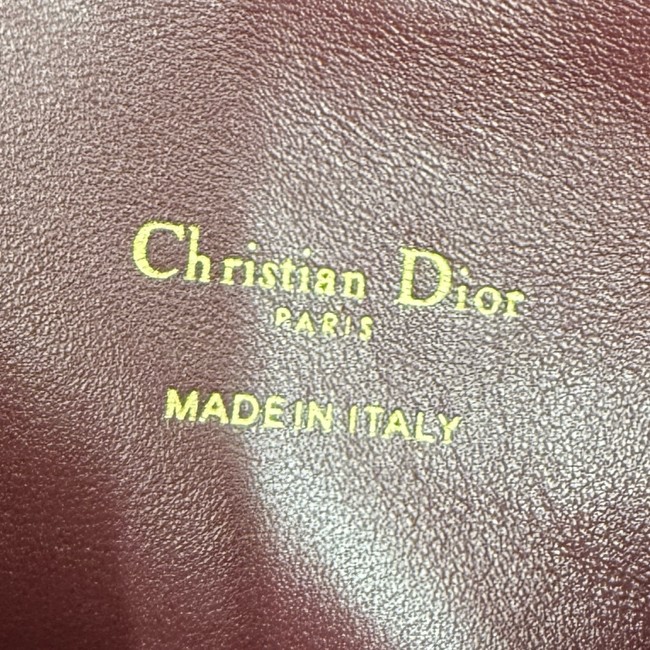 Dior Jolie Top Handle Mini Bag Cannage Lambskin S3123UN burgundy