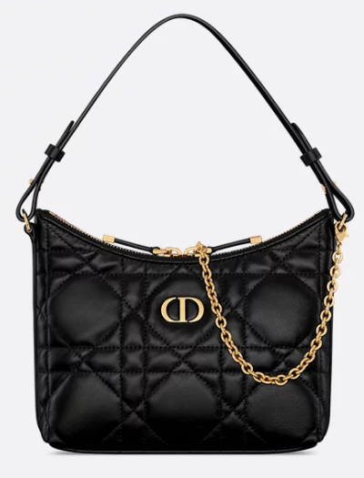 Miss Caro Diorling Mini Bag with Chain Black Macrocannage Lambskin S5253U