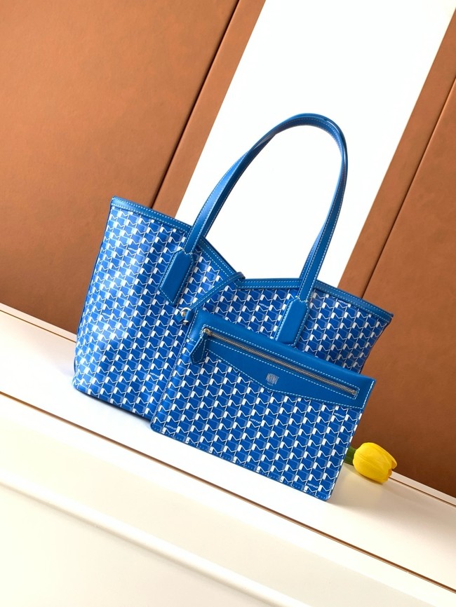 Goyard Calfskin Leather Tote Bag PM M8003 blue