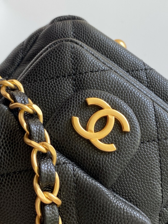 CHANEL Small Bowling Bag Grained Calfskin AS5792 black