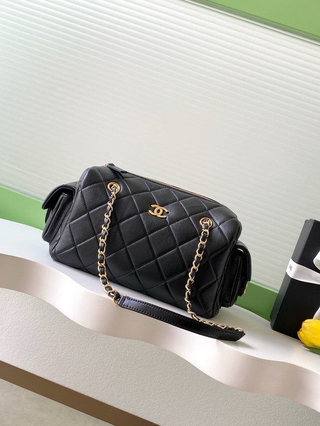 CHANEL Small Bowling Bag Lambskin AS5791 black