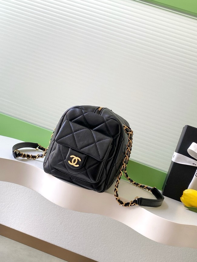 CHANEL Small Bowling Bag Lambskin AS5791 black