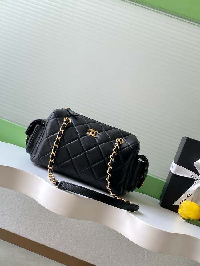 CHANEL Small Bowling Bag Lambskin AS5792 black