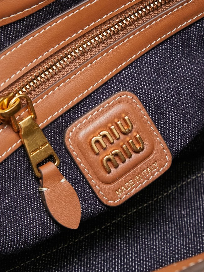 MIU MIU Leather Shoulder Bags 5GB288 Denim blue