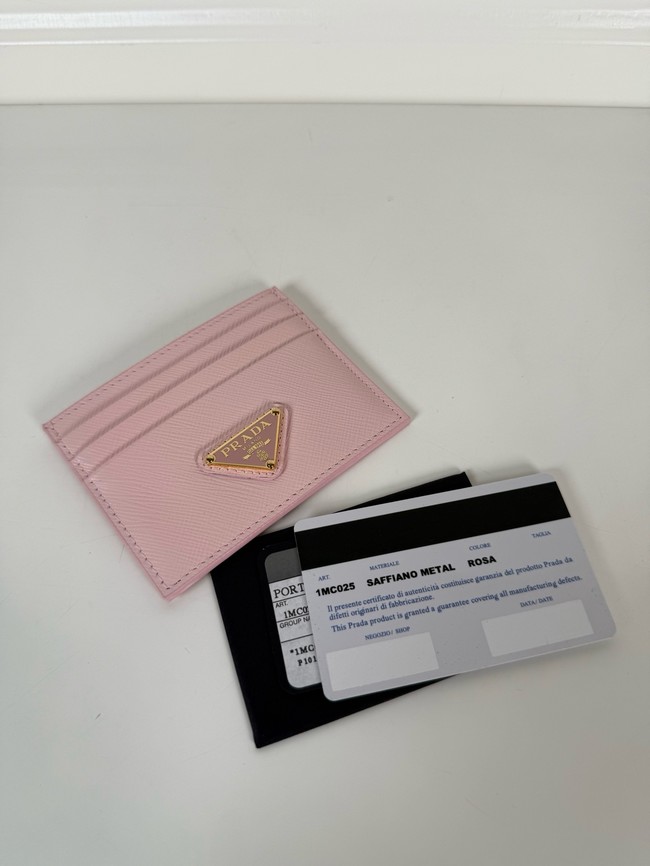 Prada Card Holder 1MC025 pink&gold