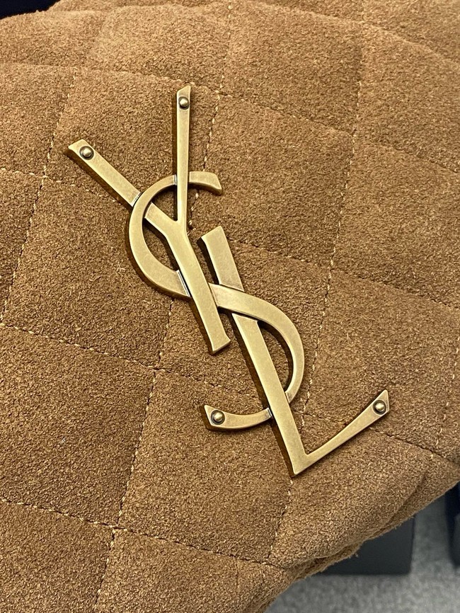 Saint Laurent ICARINO in plunged suede 851689 CARAMEL COGNAC