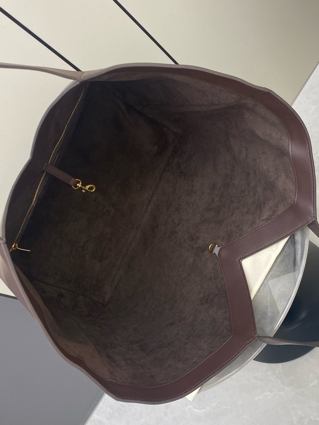 Saint Laurent Y TOTE IN LEATHER 817602 dark brown